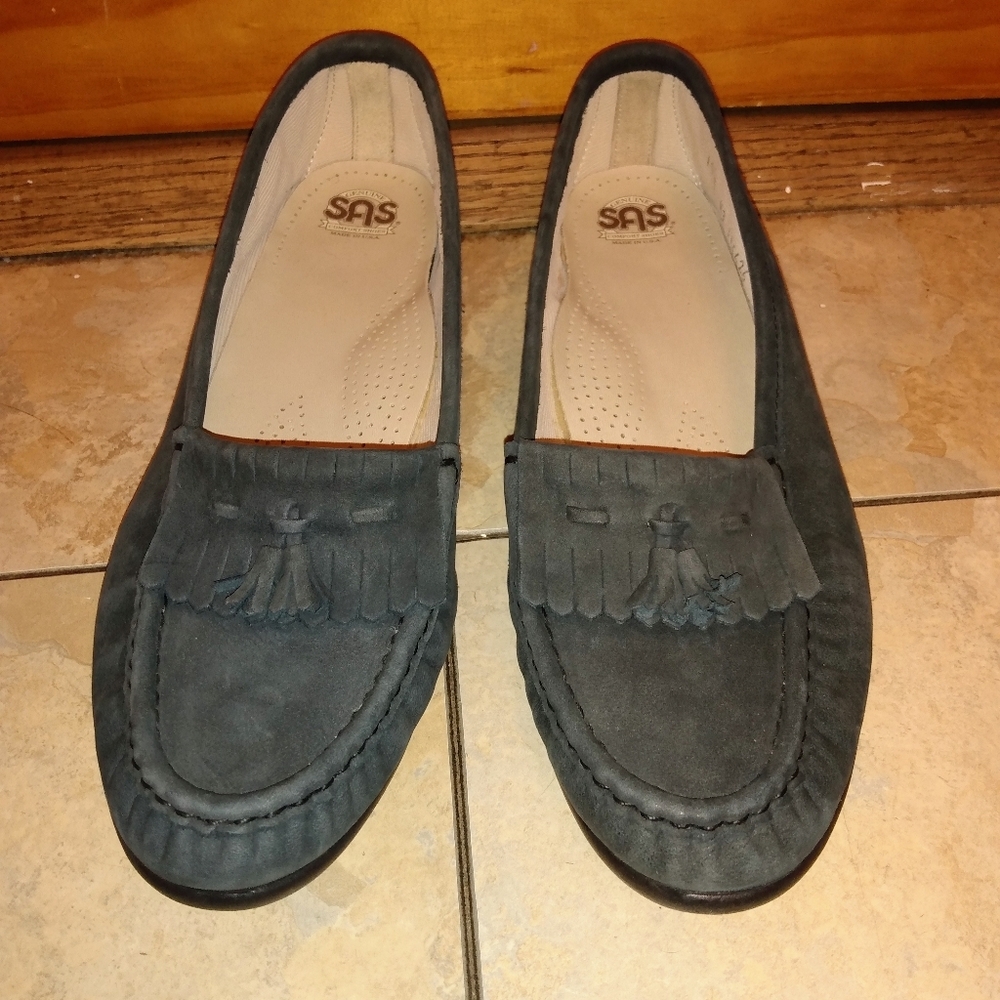 SAS Penny Loafers Tassel Size 10 Women's Gray. Con